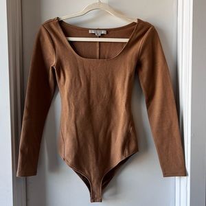 AllSaints Jamie Bodysuit in Camel Brown Mocha Size 4 Small NWOT